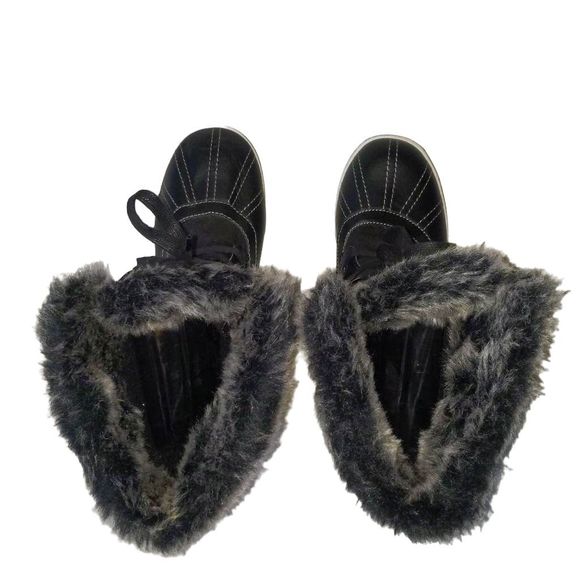 Northside Black Faux Fur Mid Calf Snow Boots Women's Size 8 - Picture 2 of 11